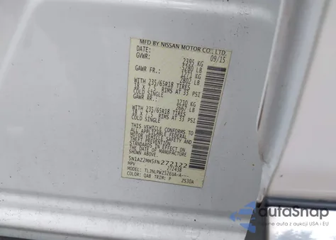 2015 Nissan Murano S from USA, damaged, VIN 5N1AZ2MH5FN272122